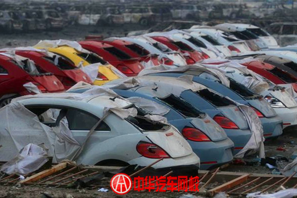 天津市濱海新區爆炸,汽車燒焦慘狀已無法形容（圖）@chinaadec.com