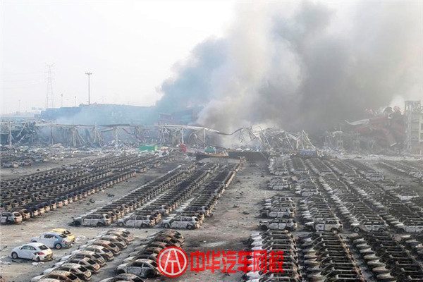 天津市濱海新區爆炸,汽車燒焦慘狀已無法形容（圖）@chinaadec.com