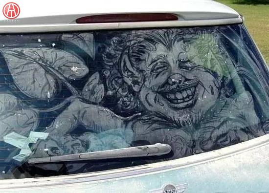 讓你腦洞大開的車窗灰塵藝術@www,chinaadec.com